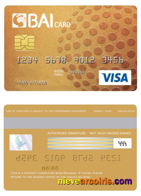 Angola Bai bank gold credit visa card